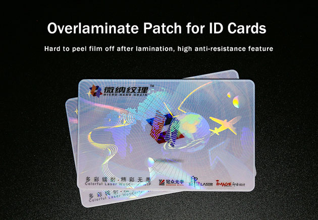 holographic overlaminate patch for id cards protection