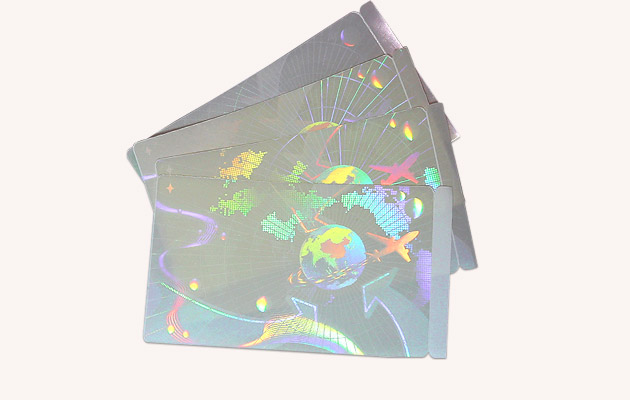 holographic overlay stickers for printed plastic cards