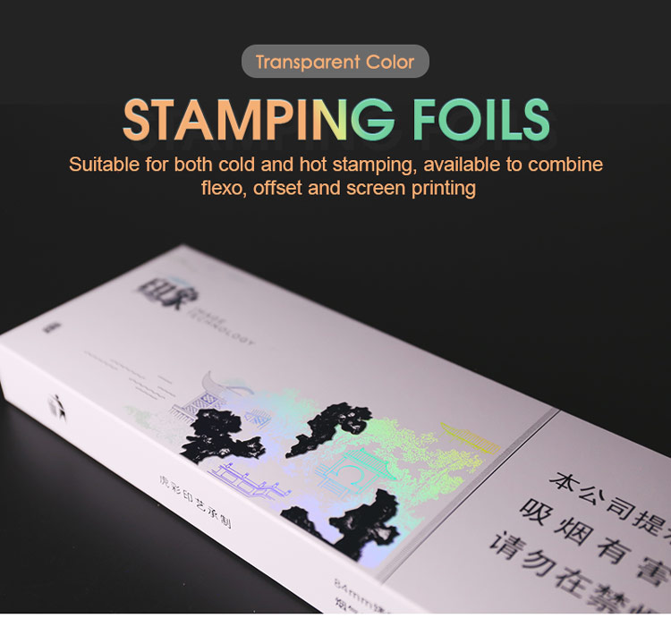transparent holographic stamping foil with wallpaper pattern