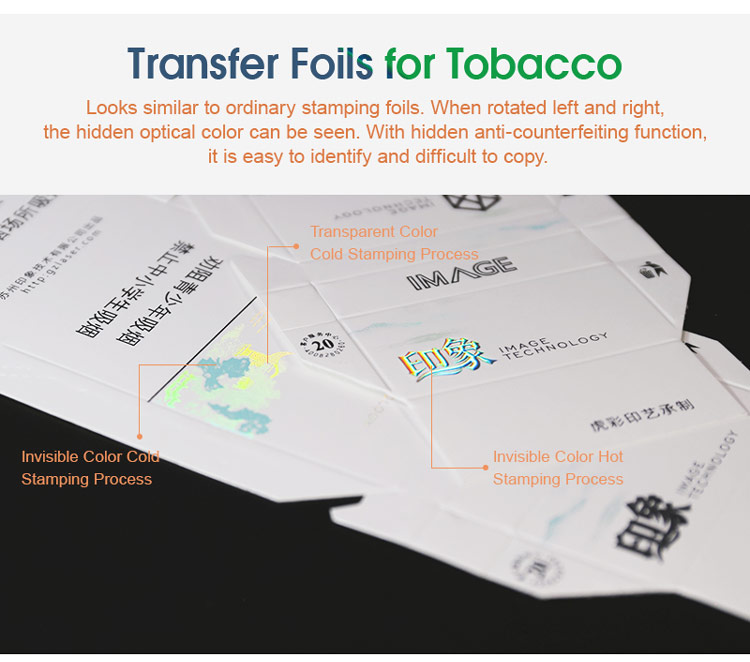 wallpaper hologram transfer foil material for packaging application