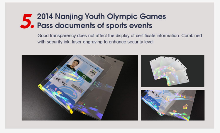 transparent hologram pouches for 2014 Nanjing Youth Olympic Games