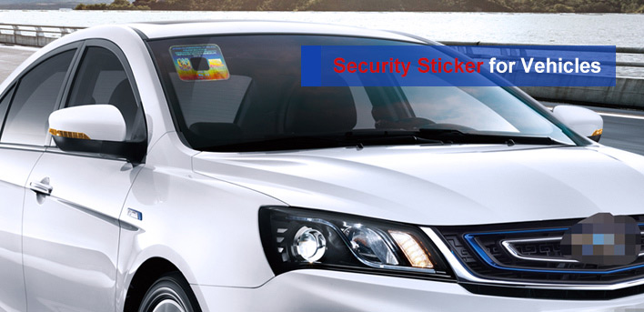 optical security labels for car windshield application