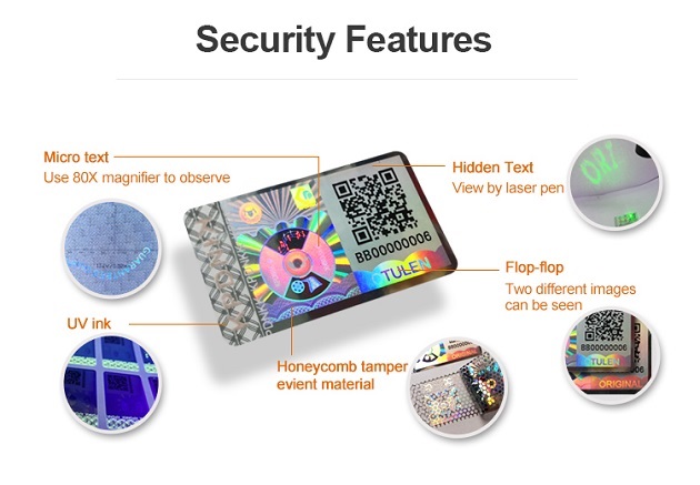 holographic labels with multiple anti-counterfeiting elements to enhance the level of security