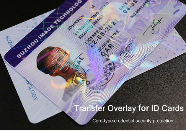 21um thickness optical transfer overlay for id card protection