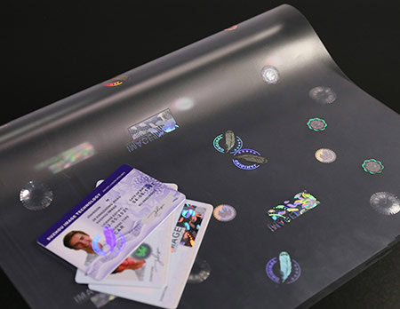 large sheet optical embedded overlays for PVC id cards