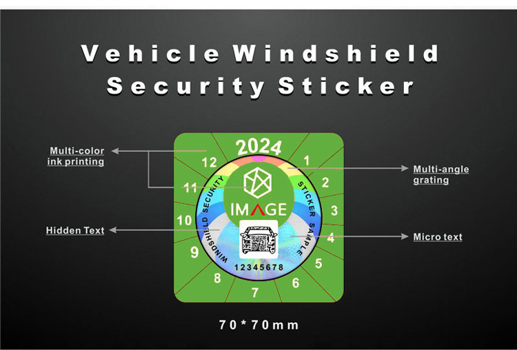 security features of car windscreen insurance sticker