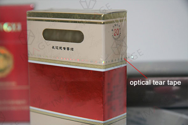 optical security tear tapes for packing box