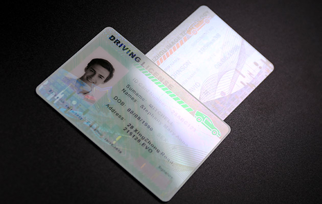 IMAGE polycarbonate (PC) security cards with UV printing and OVI ink