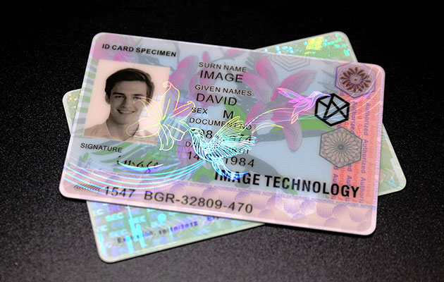 credential IDs with hummingbird optical laminate patch