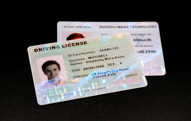 national ID cards and driver licenses with optical security lamination