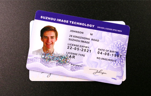 printed PC PVC id cards with embedded optical images