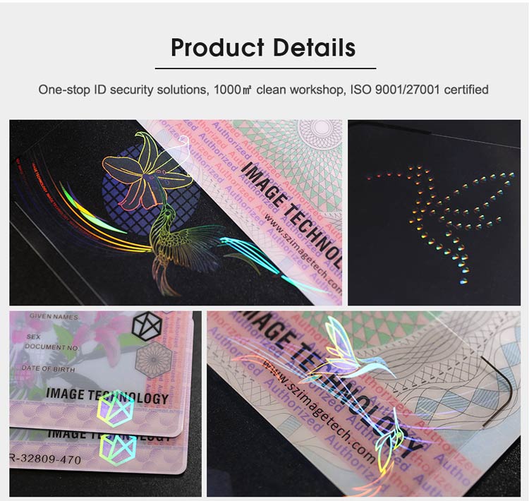 hologram patch type overlay film, 0.6 mil (15mic), 600 cards per roll (1)
