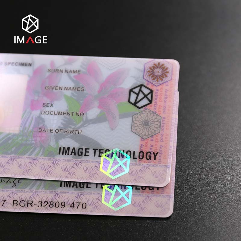 holographic patch overlaminate 0.6 mil for pre-printed id cards