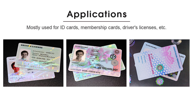 pentagram holographic laminate patch for various id credentials protection