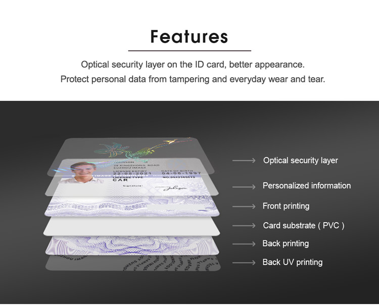 security features of hummingbird id card patch film