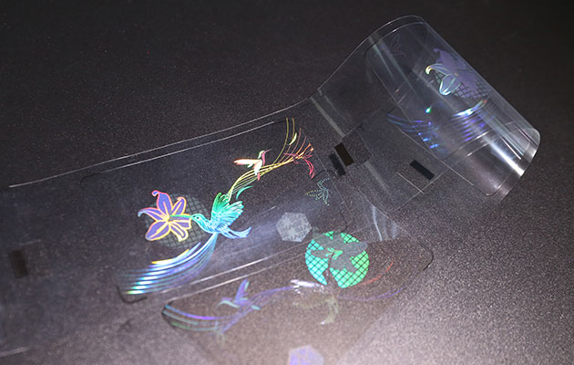 IMAGE high security optical patch overlay with holographic logo and 3D floating texts