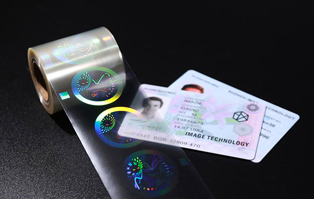 roll form optical stamping foil for polycarbonate ID1 cards protection