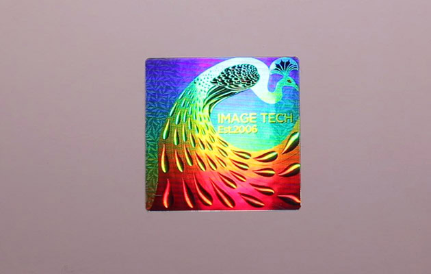 Peacock Color Lens Label with vivid structural colors, inspired by peacock feathers