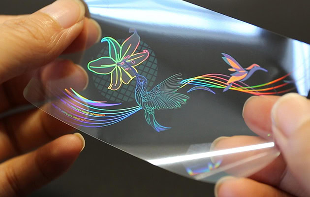 micro-nano structure on the optical laminate patch, shiny and secure