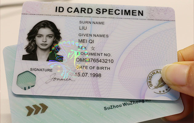 PC ID card with transparent window , support integrated with CML and MLI laser image security features