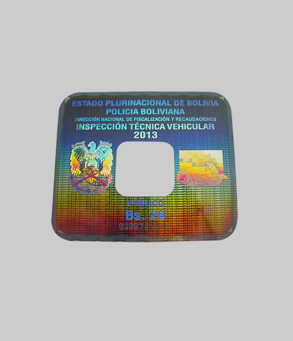 car windshield regisration labels with holographic logos