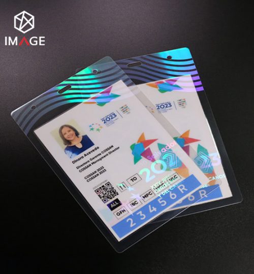 clear holographic hot laminate pouches for event accreditation passes