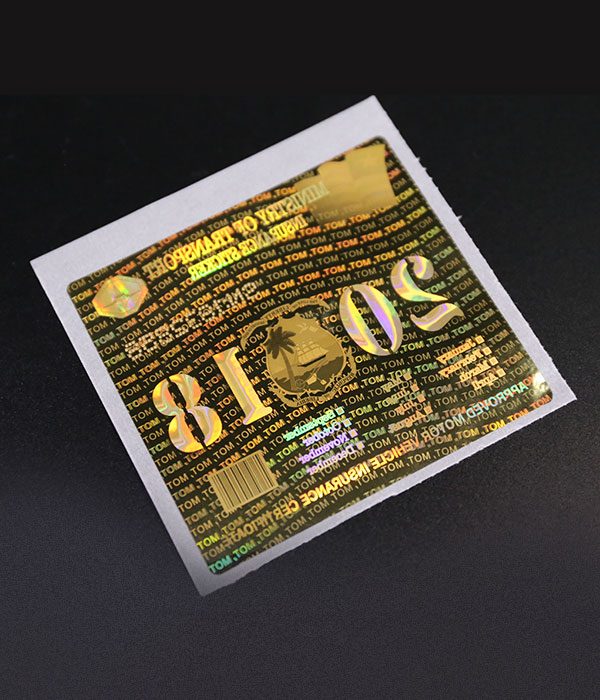 gold vehicle windshield labels with RFID chips
