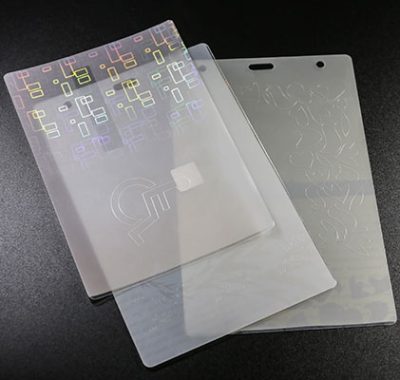 optical laminate pouch with laser engraving