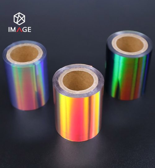 roll holographic hot stamping foil material with beautiful visual effect and good printability